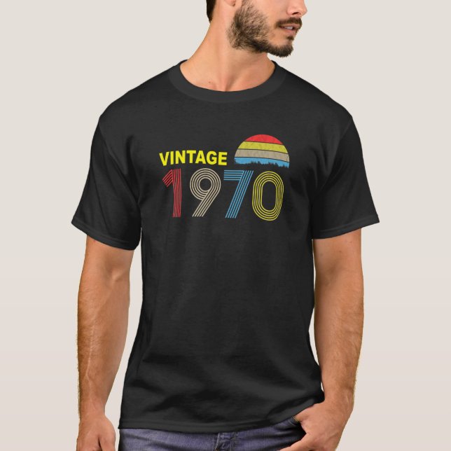 1970 Vintage I Birthday Gift Tee Retro Style (Front)