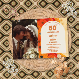 1970s 50th Wedding Anniversary Photo Invitation