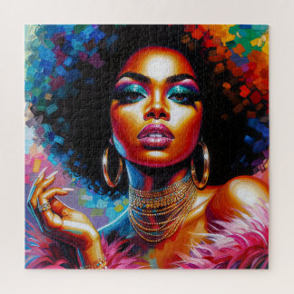 1970s Black Woman Afro Glam Pop Art Puzzle