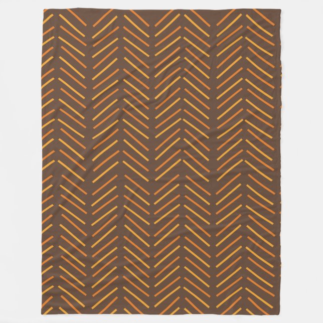 1970s Chevron  Fleece Blanket (Front)