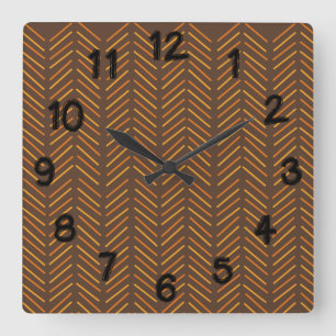 1970s Chevron Square Wall Clock