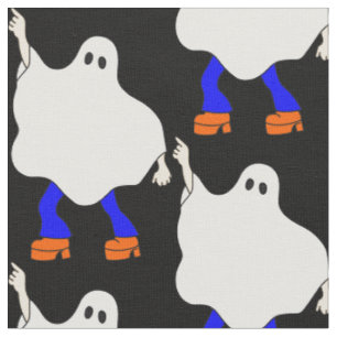 1970s disco halloween ghost groovy fabric