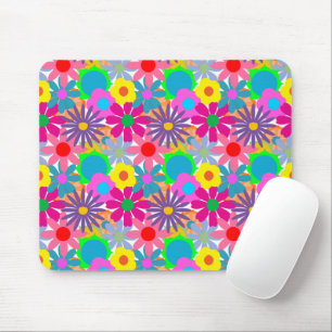 1970s Flower Power Mouse Mat