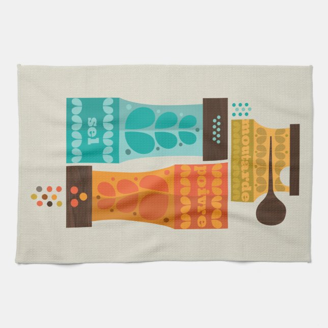 1970's French Condiments Tea Towel (Horizontal)