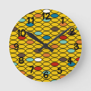 1970s Gold Ovals  Round Clock