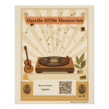 1970s Memory Care Music Poster Dementia Alzheimer