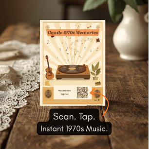 1970s Music Playlist Postcard for Dementia