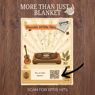 1970s Music Therapy Scannable QR Code Blanket