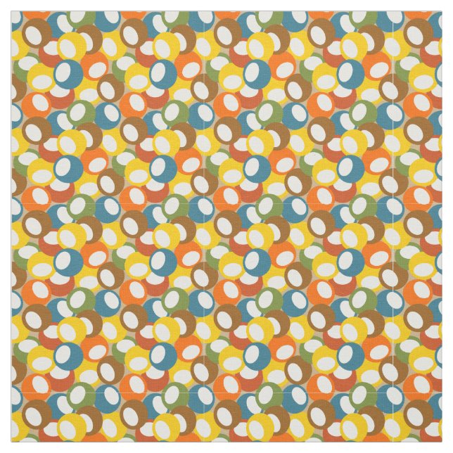 1970s Olive Circles Fabric (Swatch)