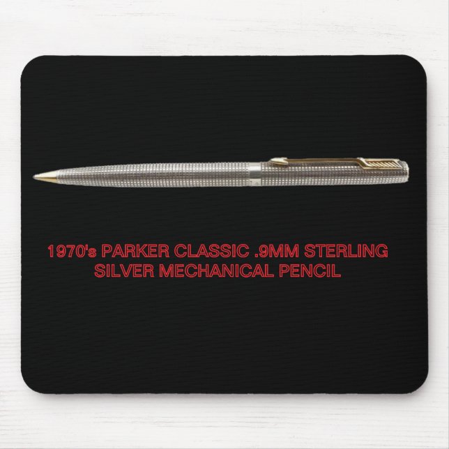 1970'S Parker Classic Sterling Silver Mech Pencil Mouse Mat (Front)