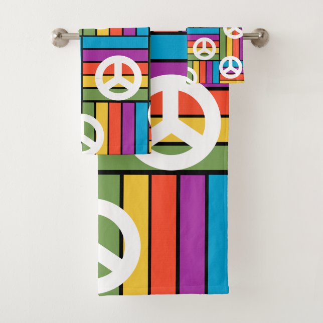 1970s Peace Bath Towel Set (Insitu)