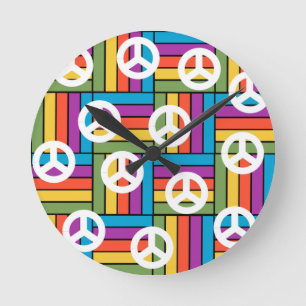 1970s Peace Round Clock