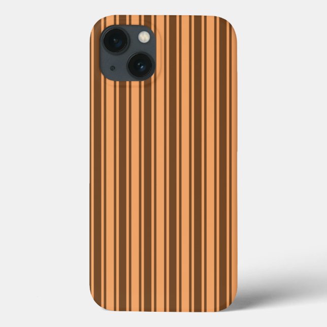 1970s retro brown candy stripes Case-Mate iPhone c Case-Mate iPhone Case (Back)