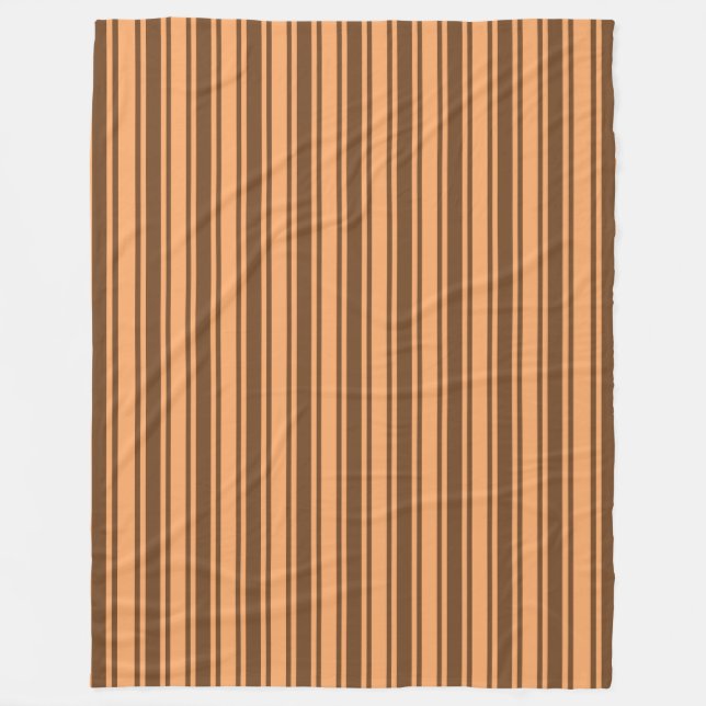 1970s retro brown candy stripes fleece blanket (Front)