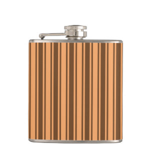 1970s retro brown candy stripes hip flask
