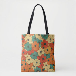 1970s Retro Flowers Tote Bag