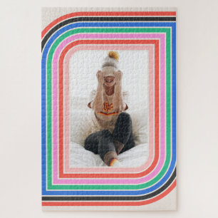 1970s Retro Stripe Customisable Photo Puzzle