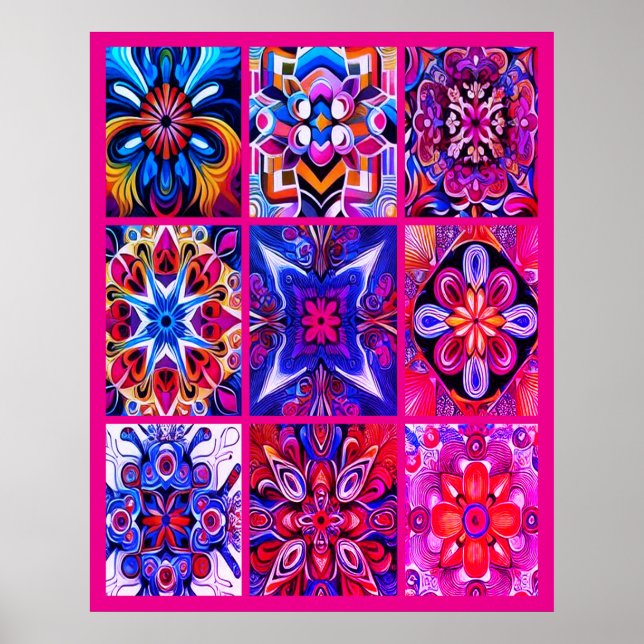 1970s Retro Vibe on a Multi-Colored Wall Poster (Front)