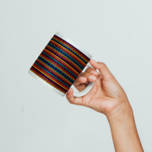 1970s retro vintage stripes and zig zag coffee mug