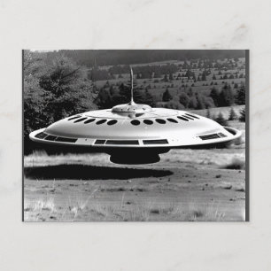 1970s Retro Vintage UFO Australian Outback Farm Postcard