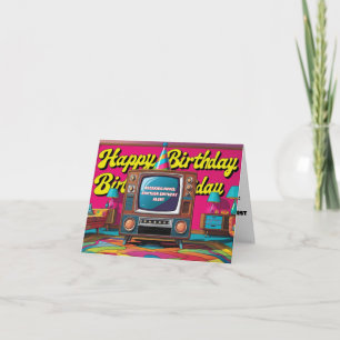 1970s scene with tv birthday card