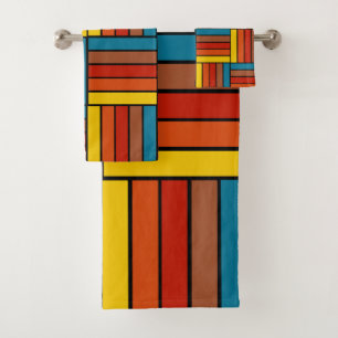 1970s Squares Bath Towel Set