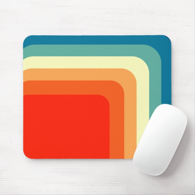 1970s Squares  Mouse Mat (With Mouse)