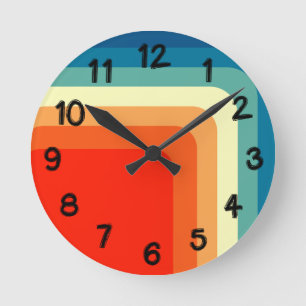 1970s Squares Round Clock