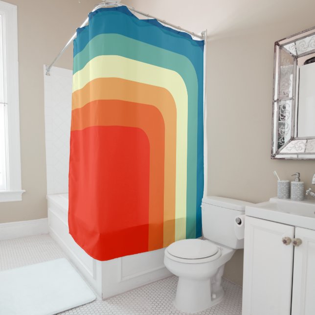 1970s Squares  Shower Curtain (In Situ)