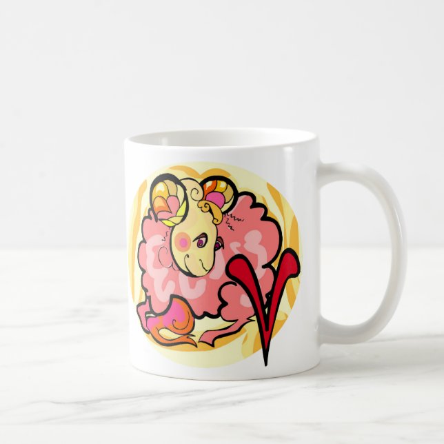 1970s style Aries Painting with Symbol Coffee Mug (Right)