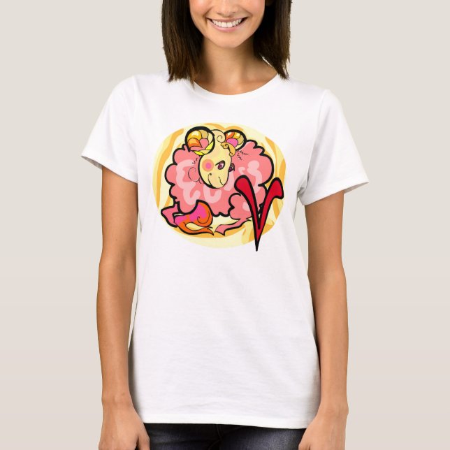 1970s style Aries Painting with Symbol T-Shirt (Front)