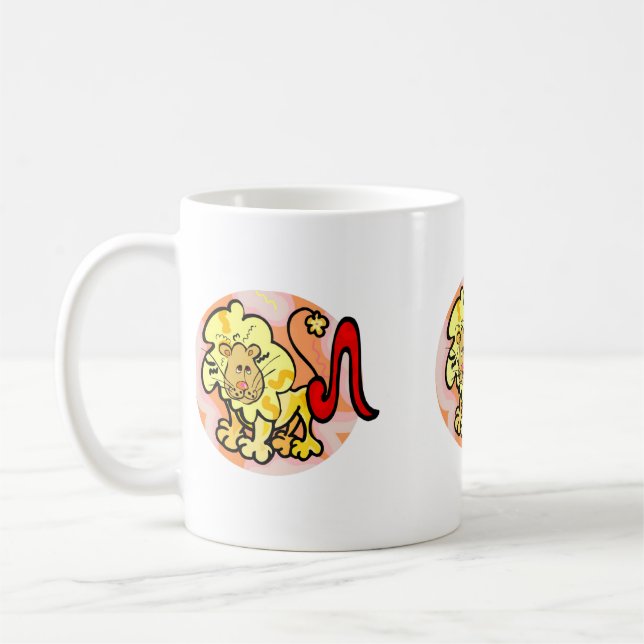 1970s style Leo Lion with Symbol Coffee Mug (Left)