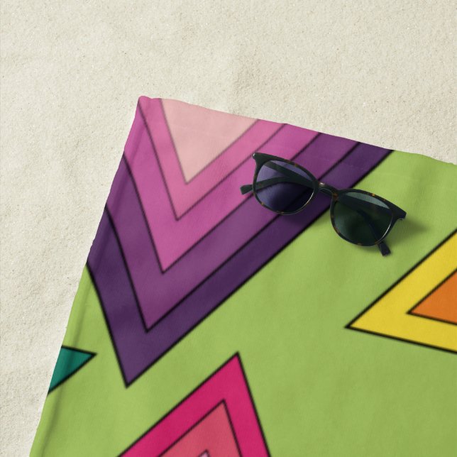 1970s Triangles  Beach Towel (In Situ)