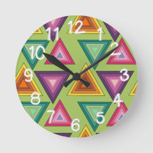 1970s Triangles  Round Clock