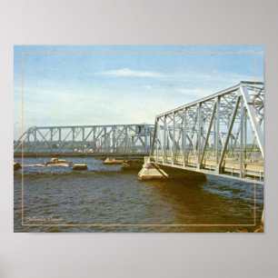 1970s Vintage Bridge Photo Art Poster