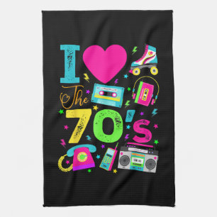1970's vintage style seventies retro party tea towel