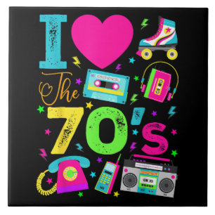 1970's Vintage Style Seventies Retro Partyc Tile