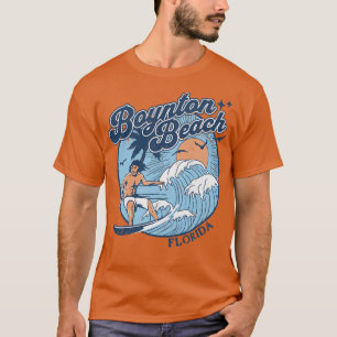 1970s Vintage Surfing Boynton Beach Florida Retro T-Shirt