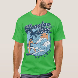 1970s Vintage Surfing Hanalei Bay Kauai Hawaii Ret T-Shirt