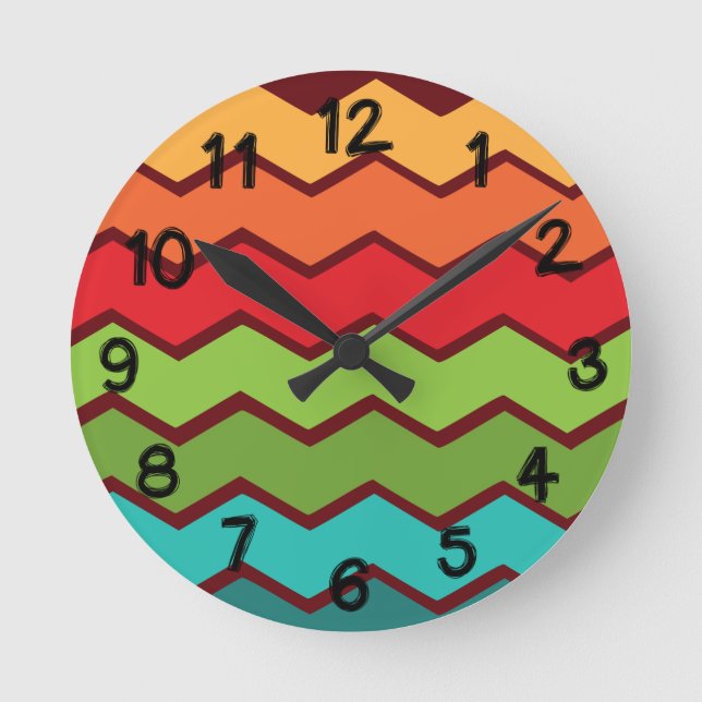 1970s Zigzag  Round Clock (Front)
