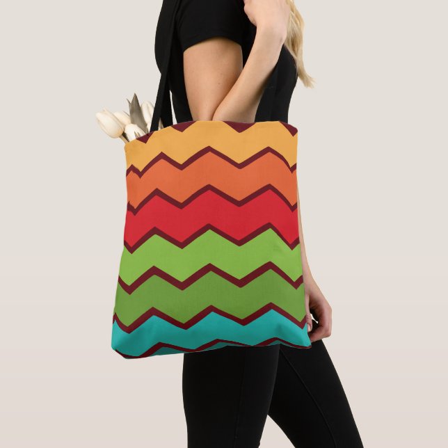 1970s Zigzag    Tote Bag (Close Up)