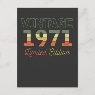 1971 50 years old 50th birthday postcard