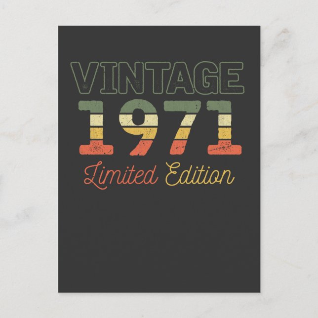 1971 50 years old 50th birthday postcard (Front)