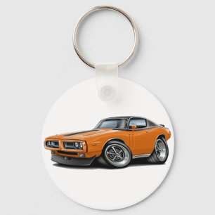 1971-72 Charger Orange-Black Top Car Key Ring