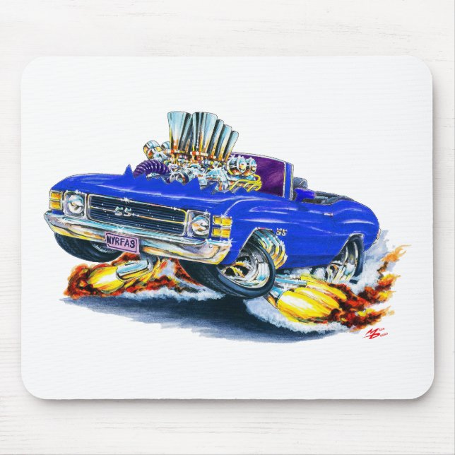 1971-72 Chevelle Blue Convertible Mouse Mat (Front)