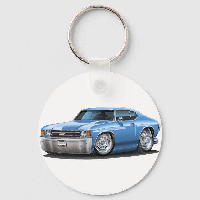 1971-72 Chevelle Lt Blue Car Key Ring (Front)