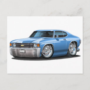 1971-72 Chevelle Lt Blue Car Postcard