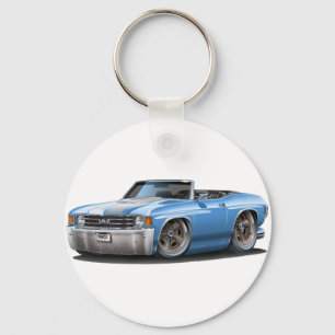 1971-72 Chevelle Lt Blue-White Convertible Key Ring