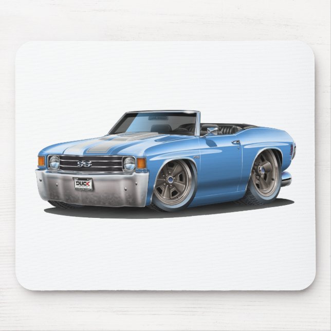 1971-72 Chevelle Lt Blue-White Convertible Mouse Mat (Front)