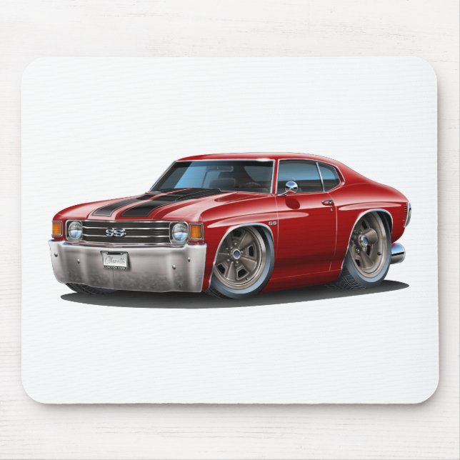 1971-72 Chevelle Maroon-Black Car Mouse Mat (Front)